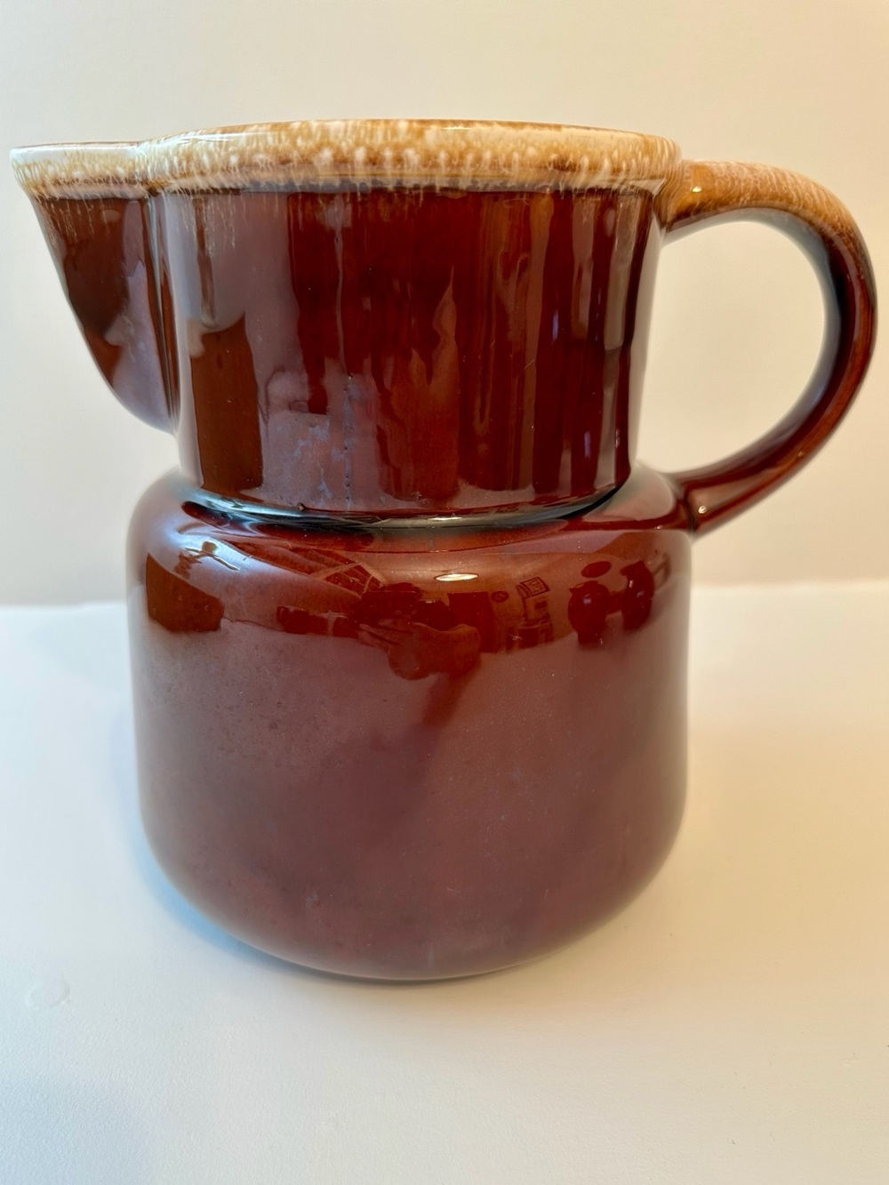Vintage MCM McCoy Brown Drip Glaze Pitcher